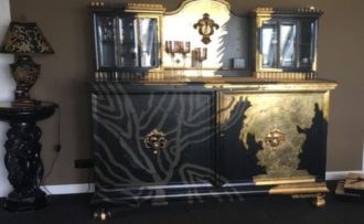 Upcycling von BetinaK an einer alten Vitrine