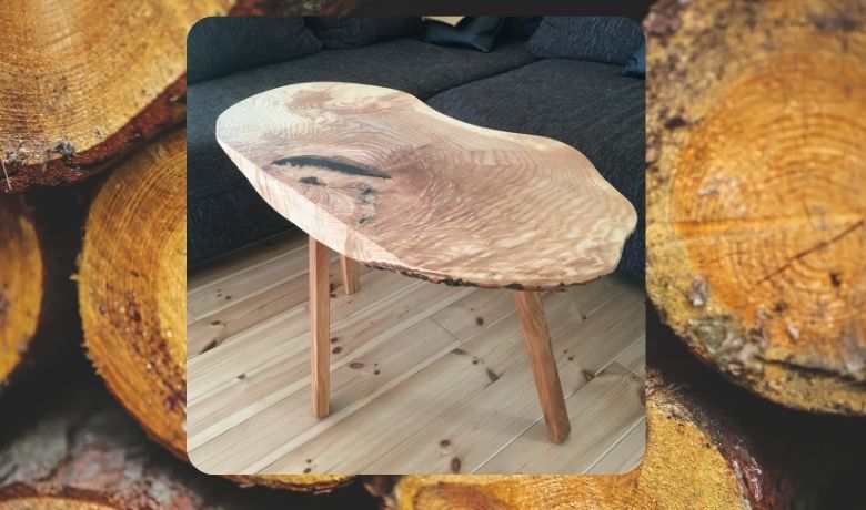Holz aus der Region wird für die Möbel verwendet, die die Möbel-Kampagne anbietet