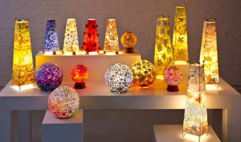 handgefertigte Leuchten aus der Atelierwerkstatt von Bettina Huchtemann