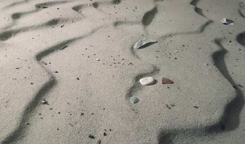 Perfekt nachgebildet hat Winfried Kempf für dieses Bild den Meeresboden mit Steinenied Kempf für