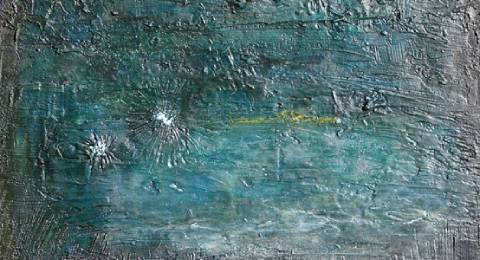 Abstrakte Kunst aus dem Atelier von Manuela Mordhorst - hier in vielen Nuancen von Blau gehalten