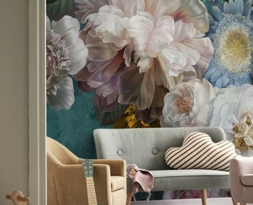 Opulente Blumenoptik auf Tapeten Opulente Blumenoptik auf Tapete