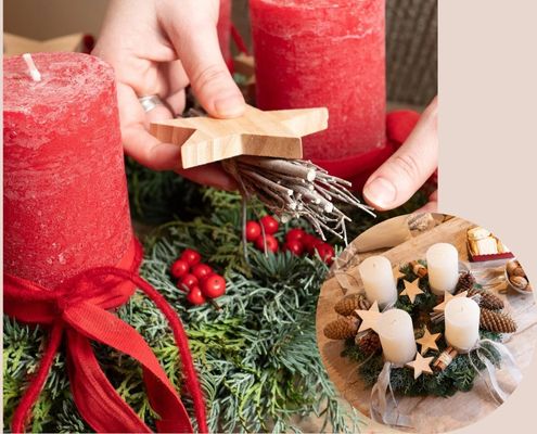 DIY-Adventskranz in drei Stilrichtungen
