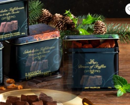 Delikatessen aus Schokolade, Trüffel und Minze Delikatessen aus Schokolade, Trüffel und Minze