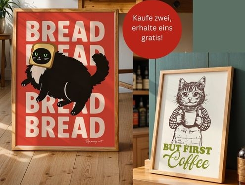 Vintage-Poster mit Katzenmotiven